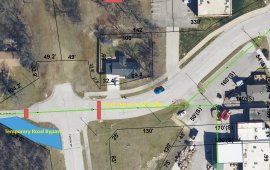 temp road closure w kansas