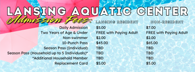 Aquatic Center Pricing May 2025