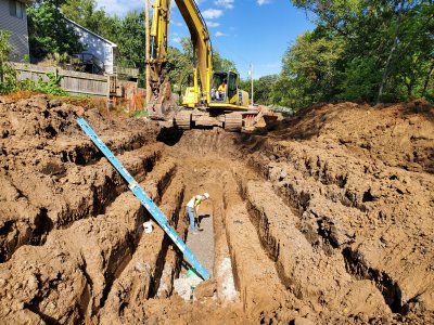 sanitary sewer pipe install