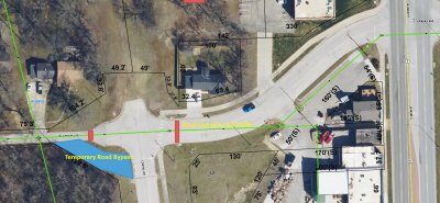 temp road closure w kansas