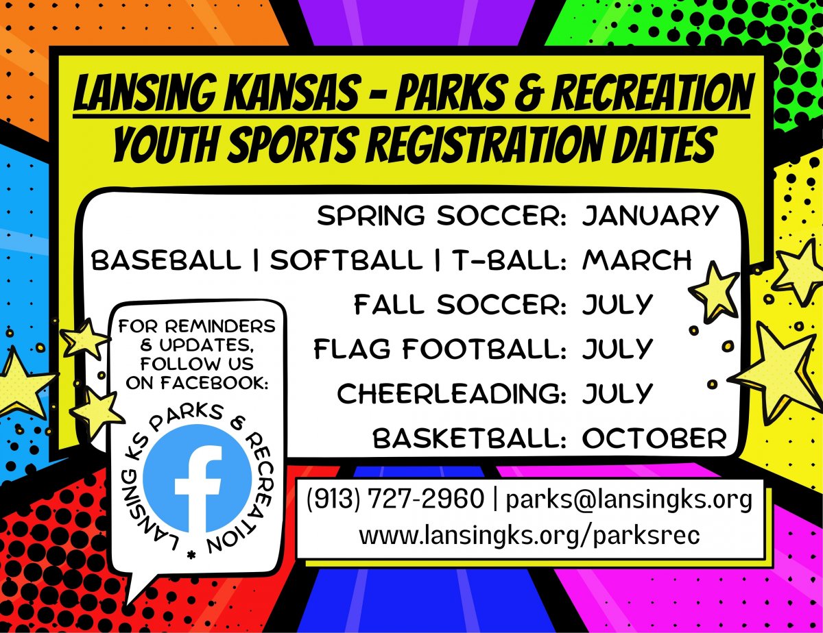 Youth Sports Registration Dates. By Month, 1st through 31st.