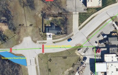 temp road closure w kansas
